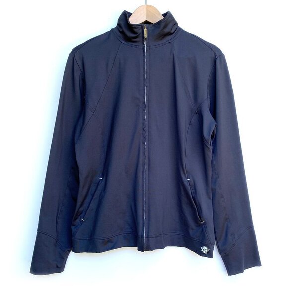 Tommy Bahama 18 Golf Womens Jacket Size L Navy Zip Up Nylon Spandex Performance - Picture 1 of 10